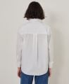 Relaxed Fine Pinstripe Cotton Linen Shirt, Blue Pinstripe | Really Wild Clothing | Model Back