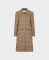 Halstead Check Wool Mohair Blend Coat, Pink Brown Check | Really Wild Clothing | Flat Ley