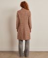Halstead Check Wool Mohair Blend Coat, Pink Brown Check | Really Wild Clothing | Model Back
