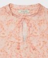 Lumley Floral Print Silk Cotton Tie Neck Dress, Pink | Really Wild Clothing | Print Detail