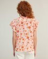 Frill Tie Neck Top, Coral Pink | Really Wild Clothing | Model Back