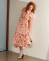 Shrimpton Silk Maxi Dress, Coral Pink | Really Wild Clothing | Model Image 2