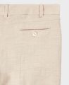 Shorter Length Turn up Trousers in Ivory Linen | Really Wild Clothing | Trousers | Detail on back pocket 