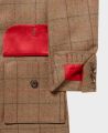 Stowe jacket in Moss Red | Really Wild Clothing | Jacket | Detail on red lining and red under pocket flap