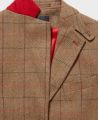 Stowe jacket in Moss Red | Really Wild Clothing | Jacket | Detail of red under collar