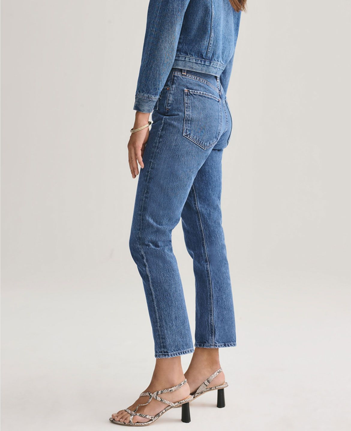Womens Clothing Jeans Capri and cropped jeans Agolde Denim Riley High Rise Straight Crop Jeans in Blue 