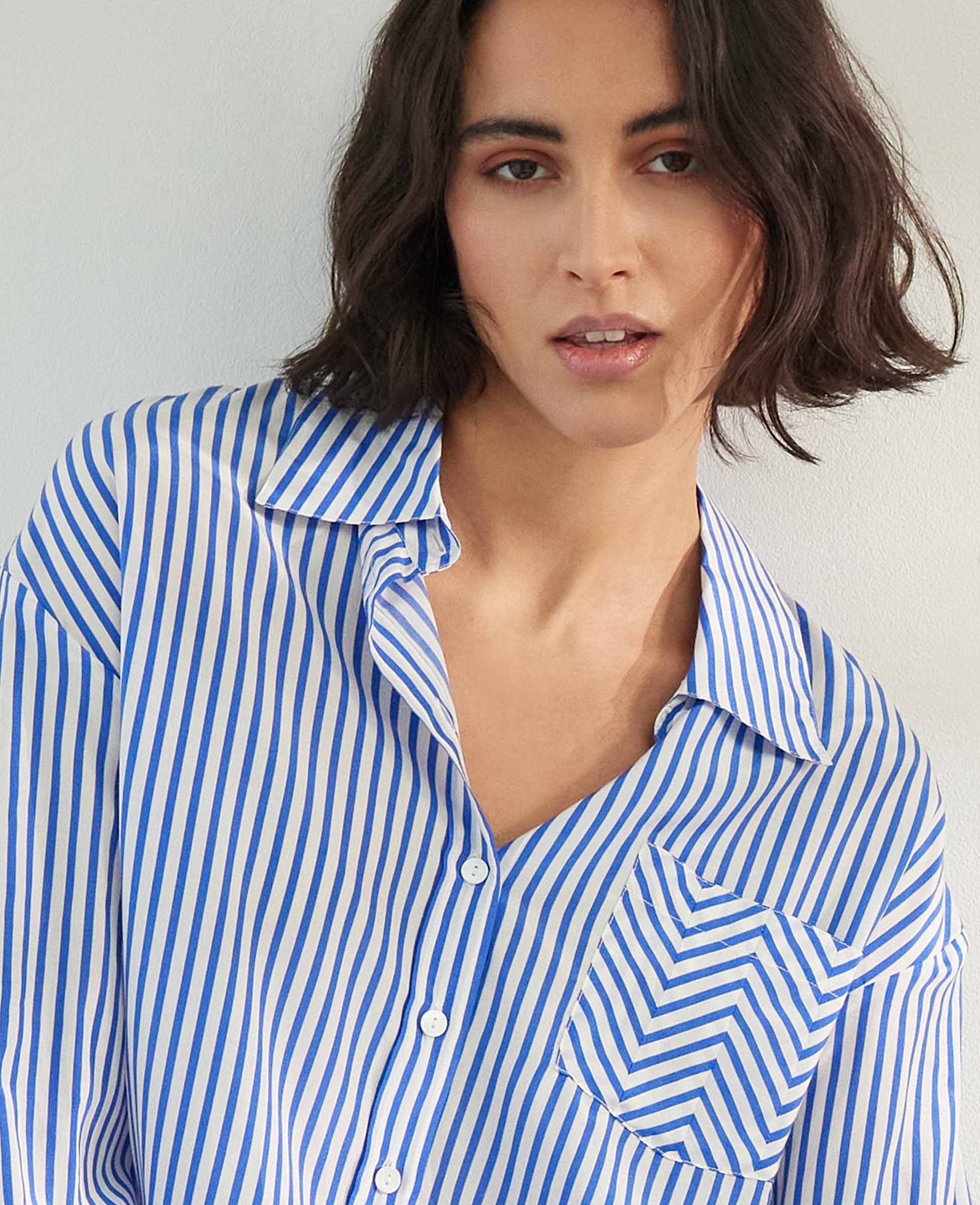 Relaxed Silk Cotton Stripe Shirt