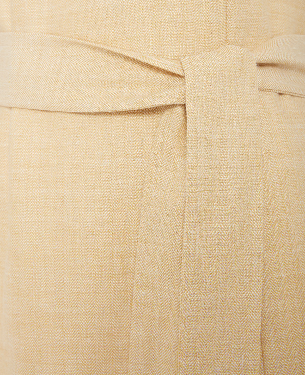 Tie Waist Wool Linen Blend Dress 